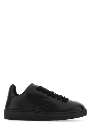 BURBERRY Black Leather Box Sneakers for Men