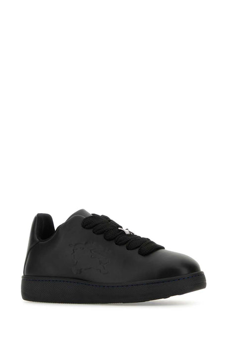 BURBERRY Black Leather Box Sneakers for Men