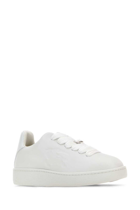 BURBERRY White Leather Box Sneakers for Women