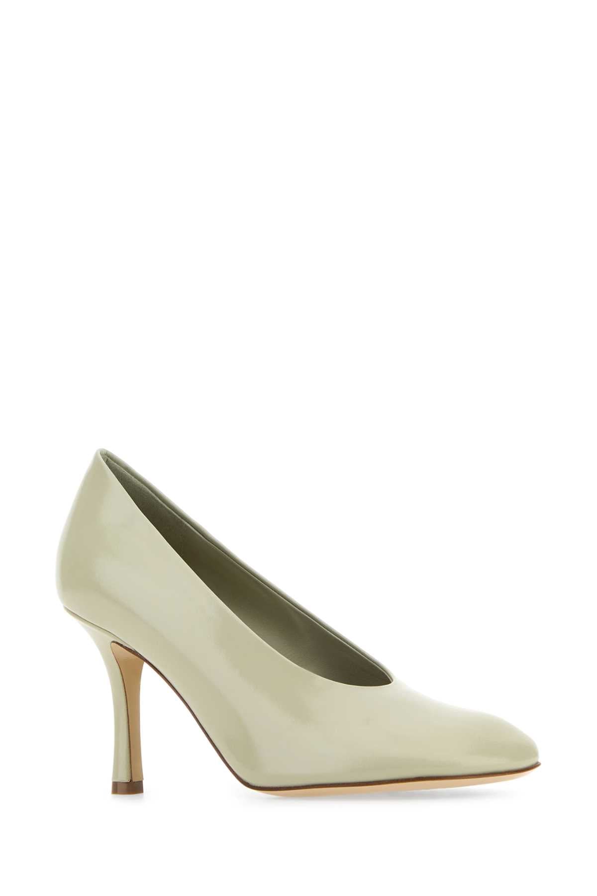 BURBERRY Mini Leather Baby Pumps with 8.5 cm Heel Height