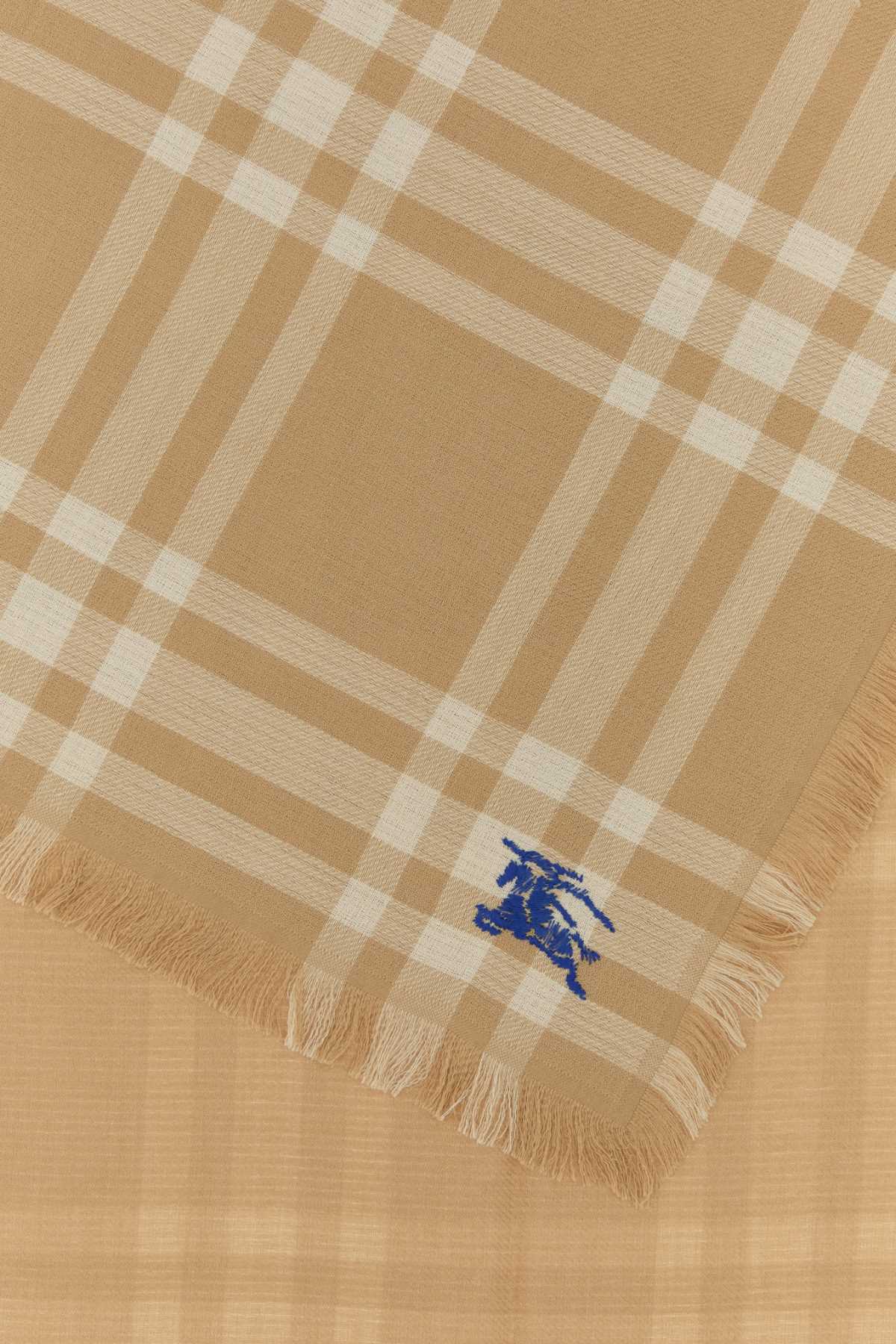 BURBERRY Embroidered Wool Blend Scarf - 200 cm x 65 cm