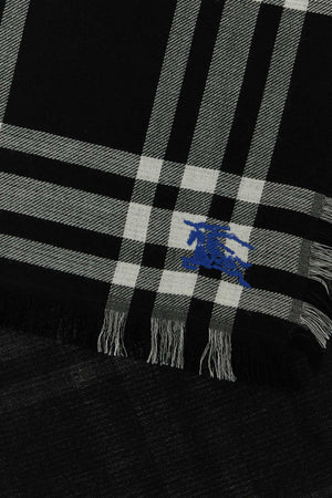 BURBERRY Elegant Embroidered Wool Blend Scarf - 200 cm x 66 cm