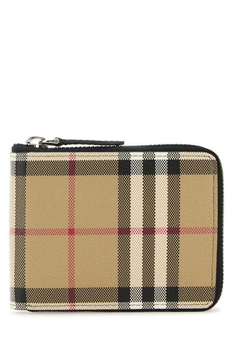 BURBERRY Printed Canvas Wallet - 12 cm x 8.5 cm x 2 cm