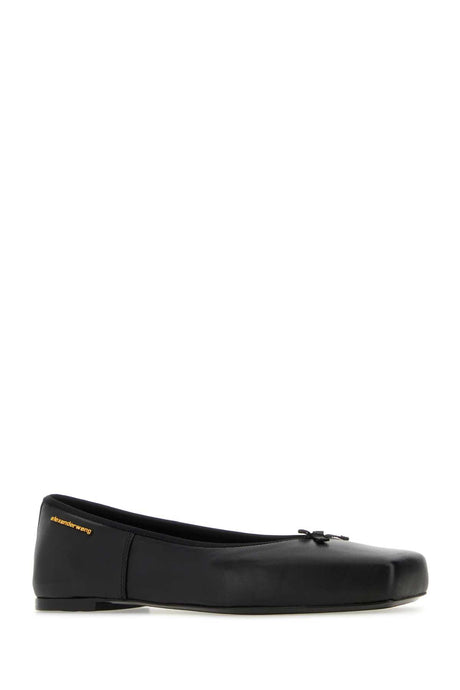 ALEXANDER WANG Elegant Black Leather Billie Ballerinas