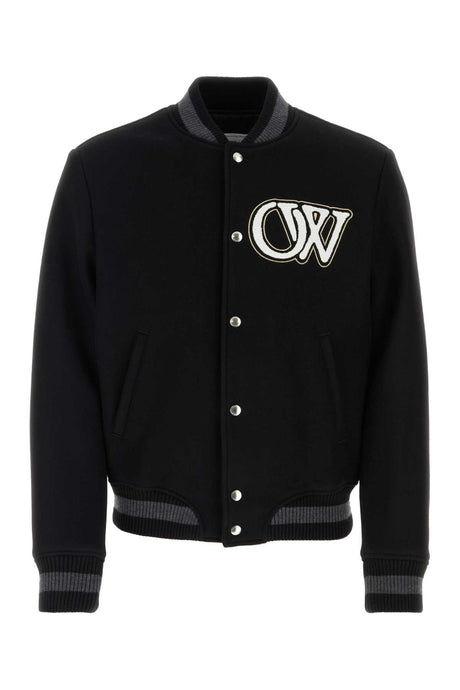 OFF WHITE Padded Wool Blend Bomber Jacket