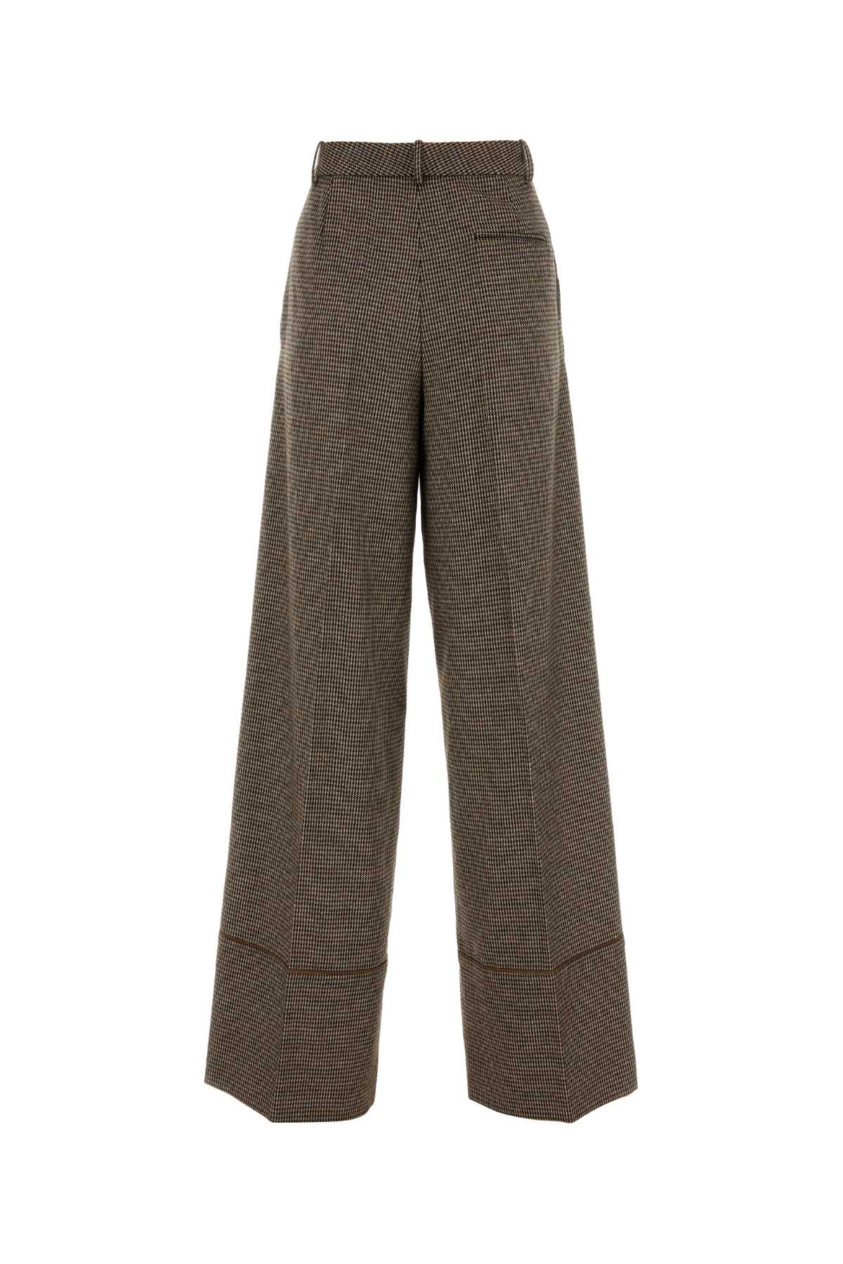 BALLY Embroidered Stretch Wool Blend Wide-Leg Pants