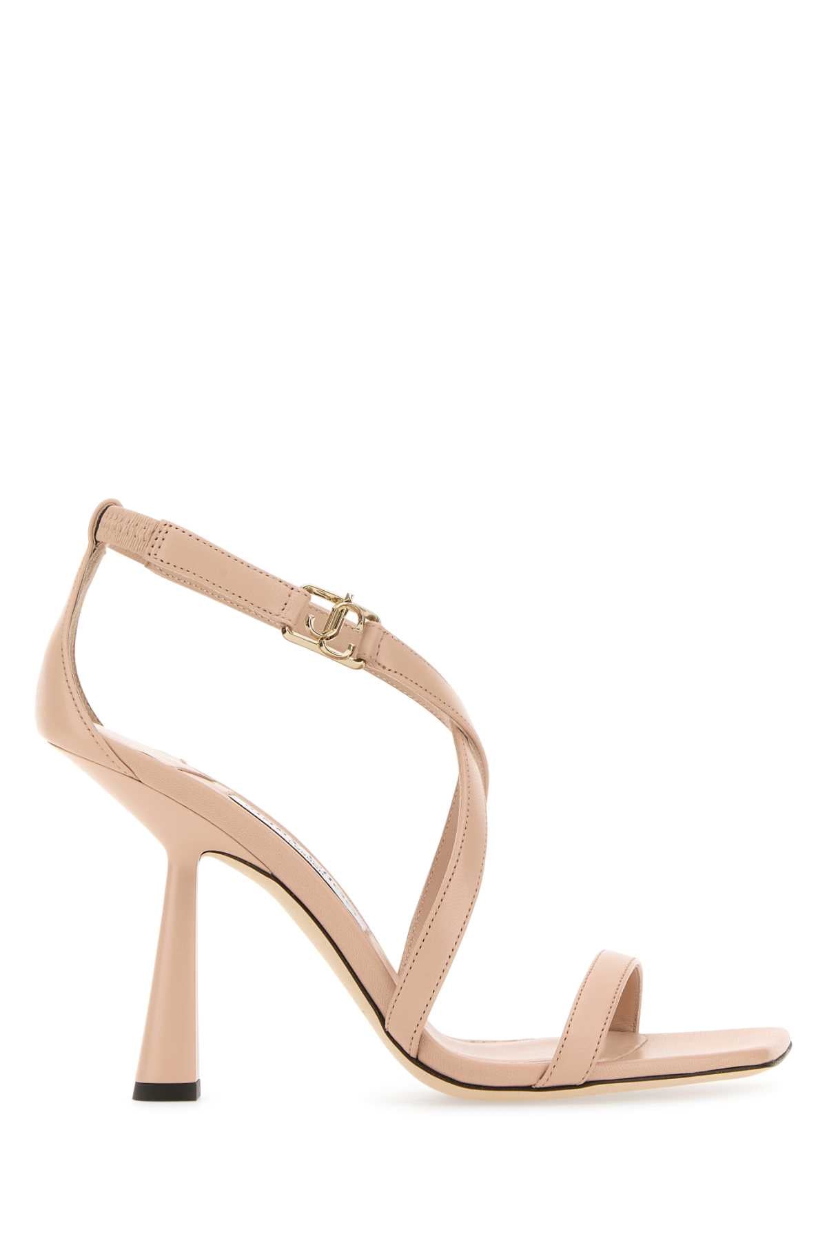 JIMMY CHOO Elegant Leather Jessica Sandals with 10 cm Heel