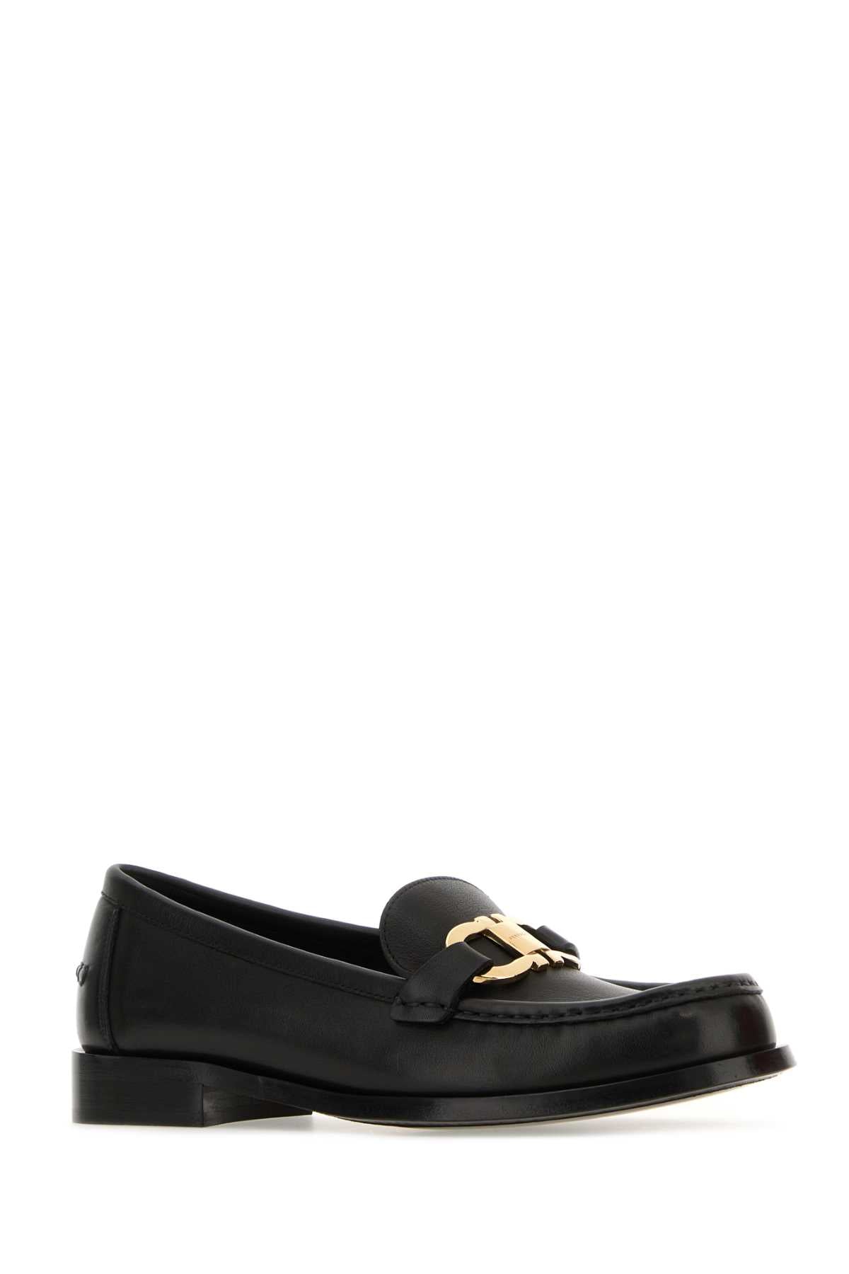 SALVATORE FERRAGAMO Elegant Black Leather Maryan Loafers for Women