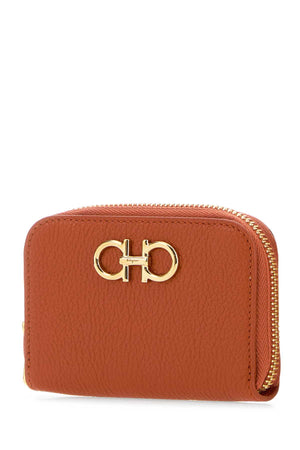 SALVATORE FERRAGAMO Mini Orange Leather Wallet