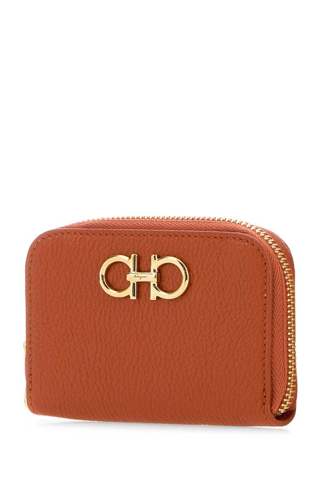 SALVATORE FERRAGAMO Mini Orange Leather Wallet