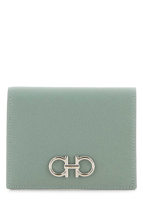 SALVATORE FERRAGAMO Light Blue Mini Leather Wallet