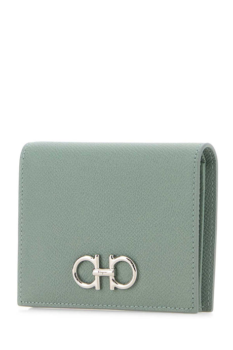 SALVATORE FERRAGAMO Light Blue Mini Leather Wallet