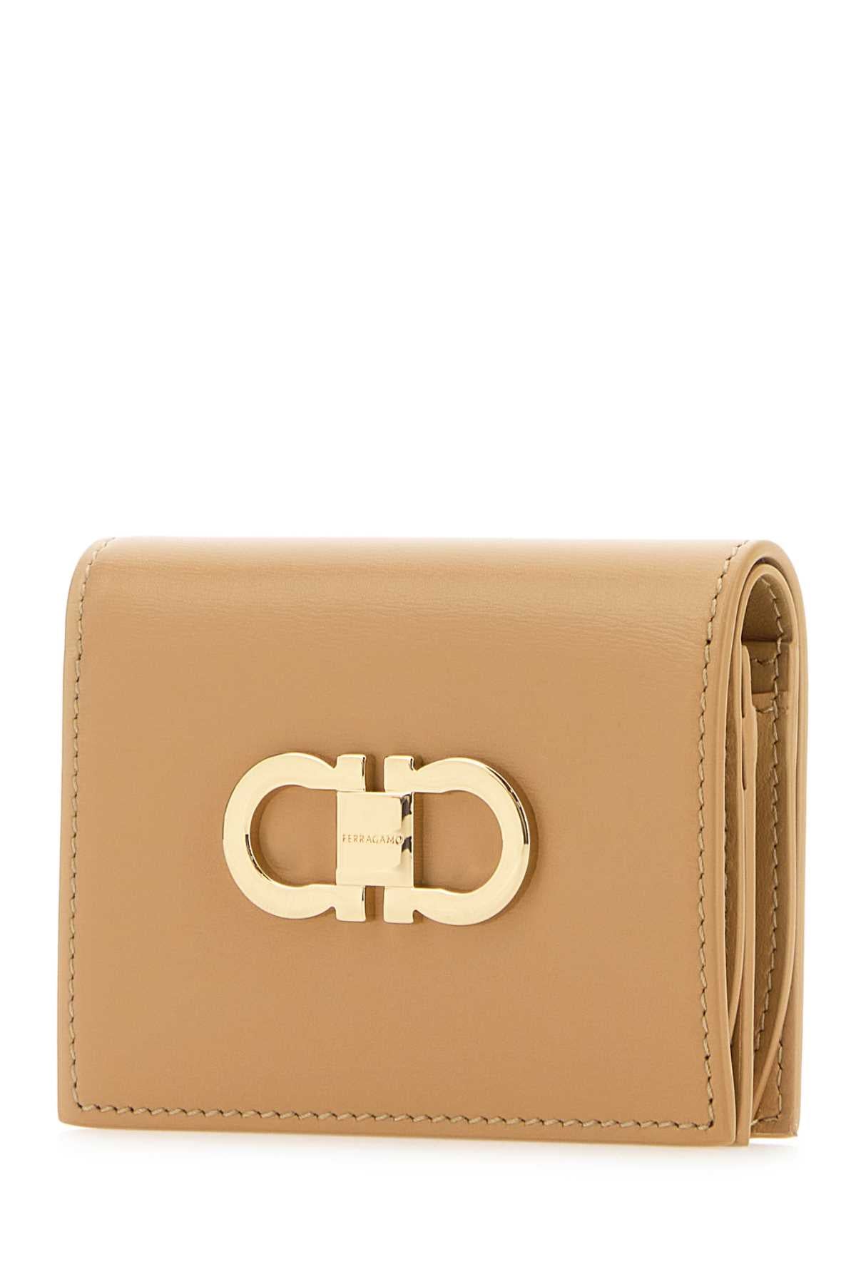 SALVATORE FERRAGAMO Mini Leather Wallet in Elegant Beige