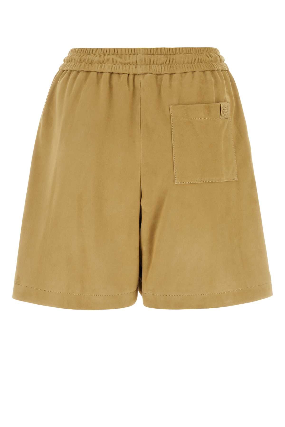 LOEWE Chic Beige Suede Mini Shorts for Women