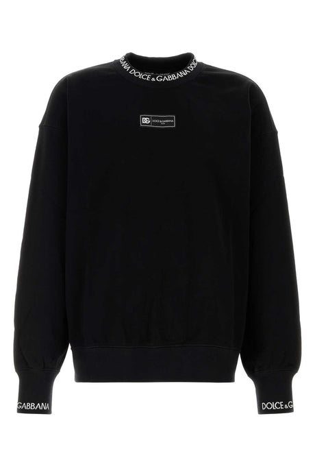 DOLCE & GABBANA Classic Black Cotton Blend Sweatshirt