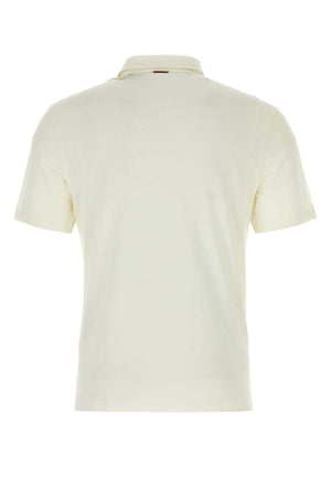 ZEGNA Casual Ivory Piquet Polo Shirt for Men