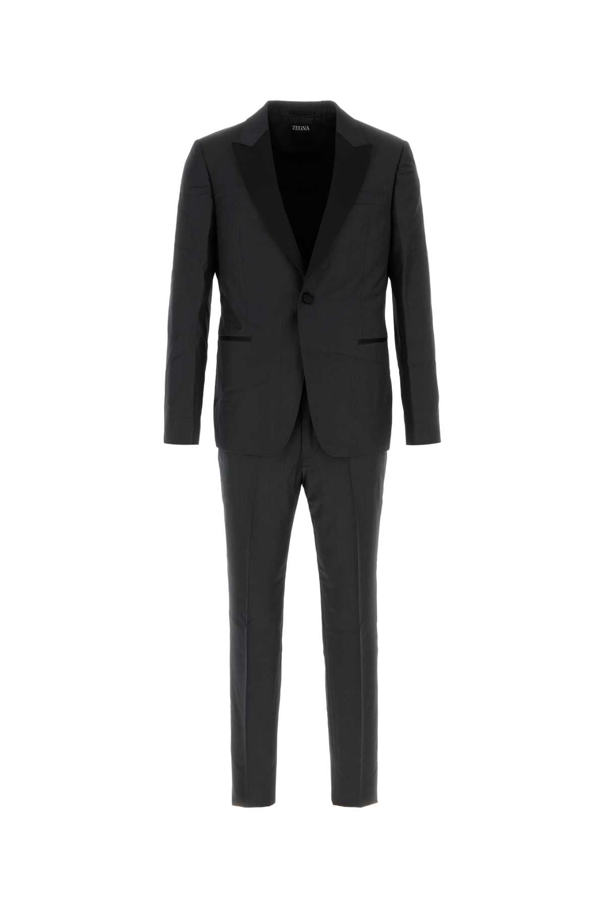 ZEGNA Tailored Dark Grey Wool Blend Suit 8R