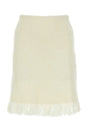 CHLOE Ivory Stretch Wool Blend Mini Skirt