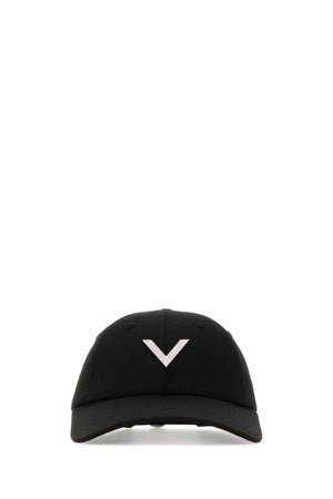 VALENTINO GARAVANI Black Stretch Cotton Baseball Cap for Women