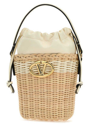 VALENTINO GARAVANI Mini Wicker VLogo Signature Bucket Handbag