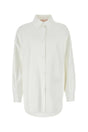 VALENTINO GARAVANI Oversized White Cotton Blend Shirt for Women