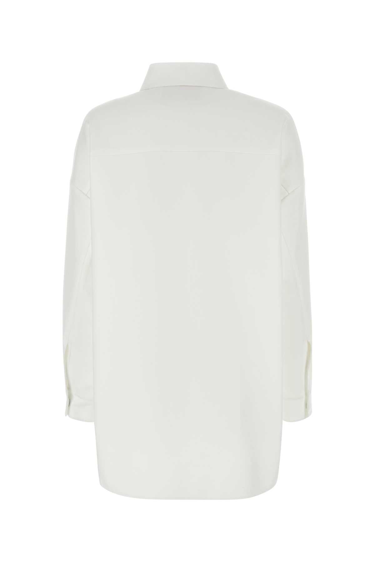 VALENTINO GARAVANI Oversized White Cotton Blend Shirt for Women