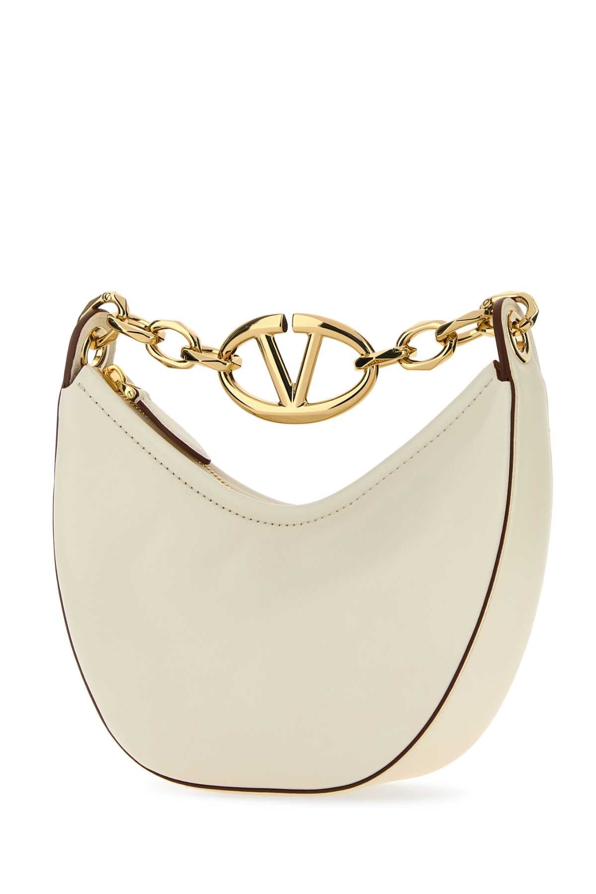 VALENTINO GARAVANI Ivory Leather Mini Hobo Handbag