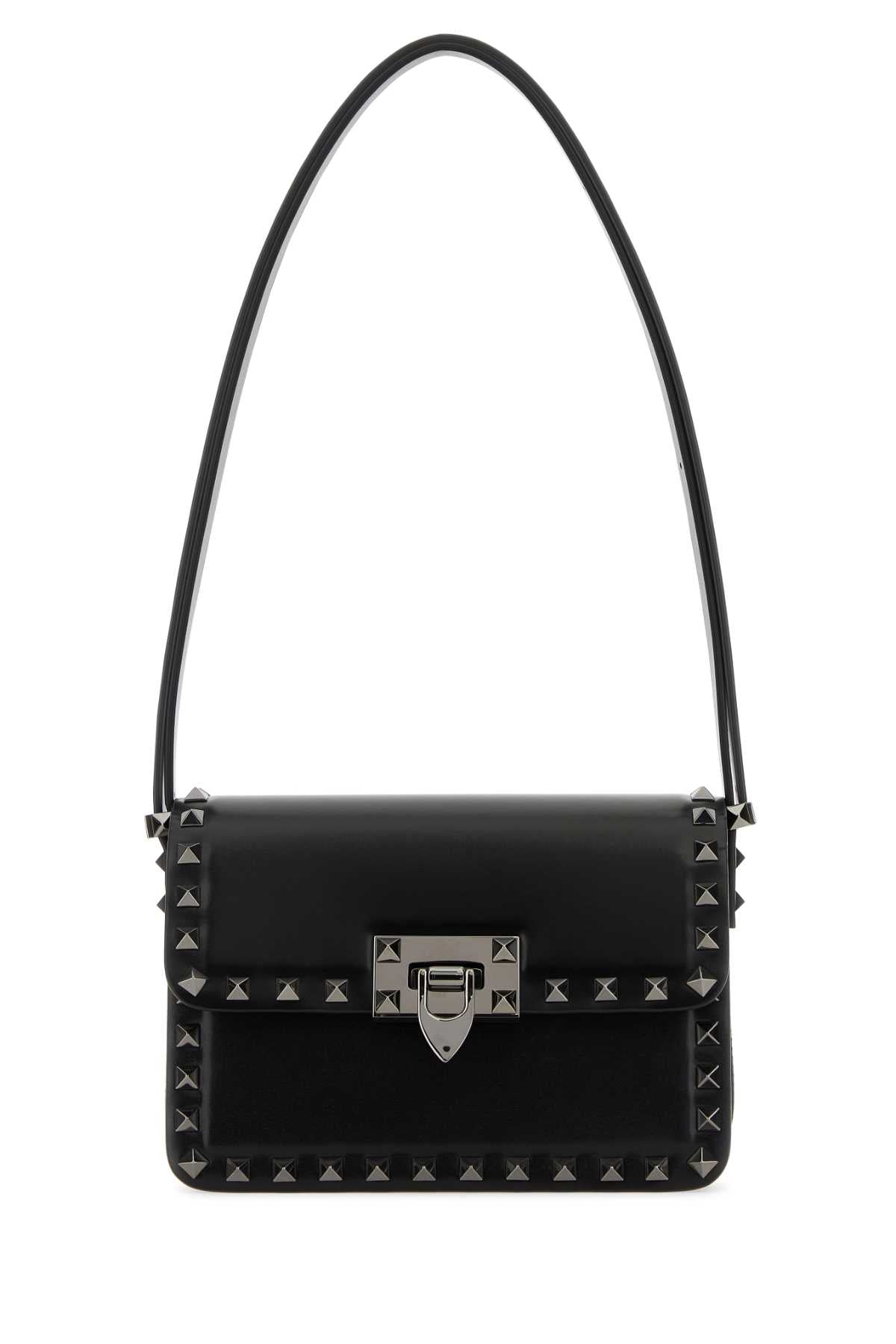 VALENTINO GARAVANI Mini Black Leather Rockstud23 Shoulder Handbag