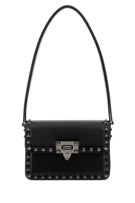 VALENTINO GARAVANI Mini Black Leather Rockstud23 Shoulder Handbag