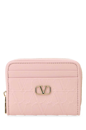 VALENTINO GARAVANI Mini Pastel Pink Leather Wallet