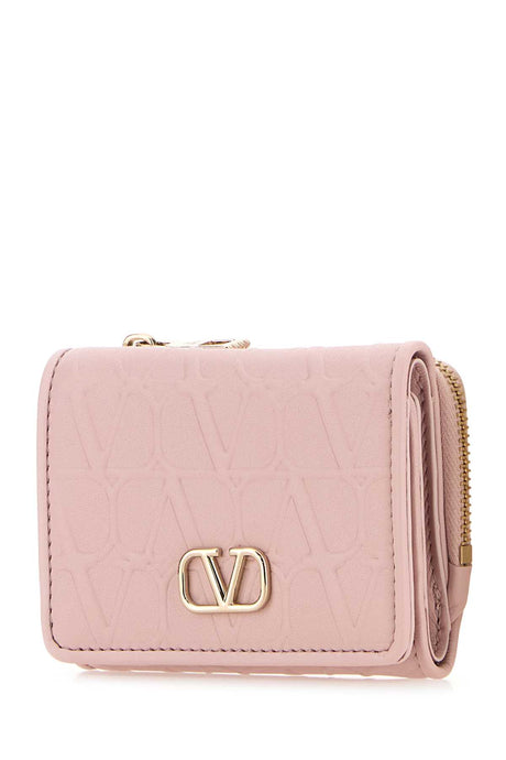 VALENTINO GARAVANI Pastel Pink Mini Leather Wallet