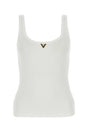 VALENTINO GARAVANI Classic White Stretch Cotton Tank Top