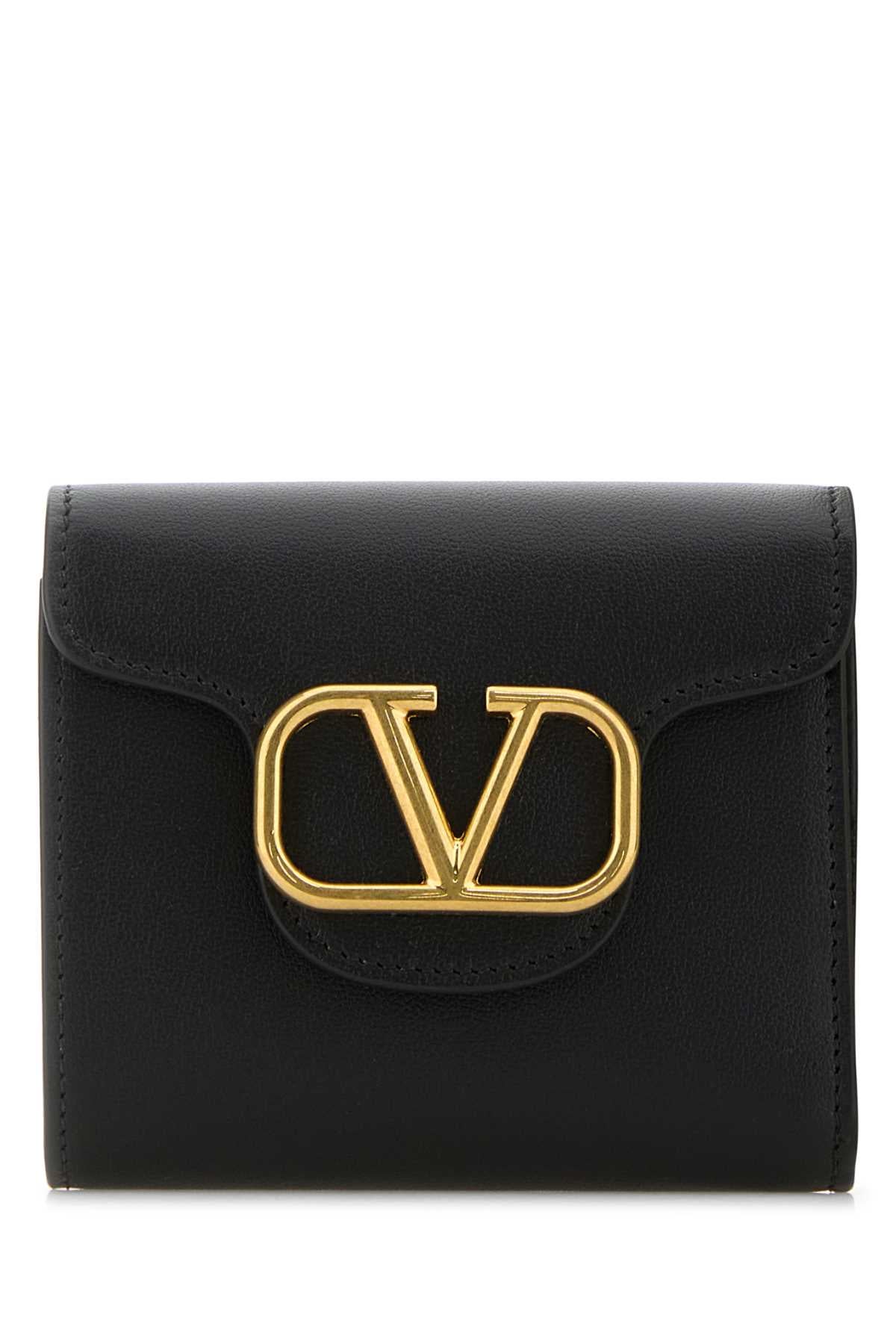 VALENTINO GARAVANI Mini Black Leather Wallet