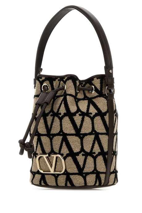 VALENTINO GARAVANI Mini Toile Iconographe VLogo Signature Bucket Handbag