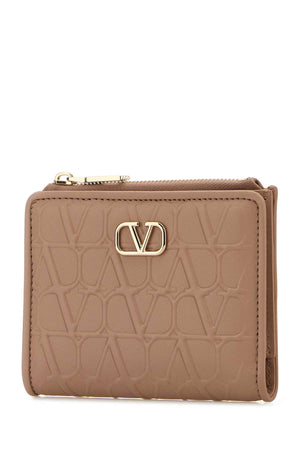 VALENTINO GARAVANI Mini Leather Wallet in Soft Pink