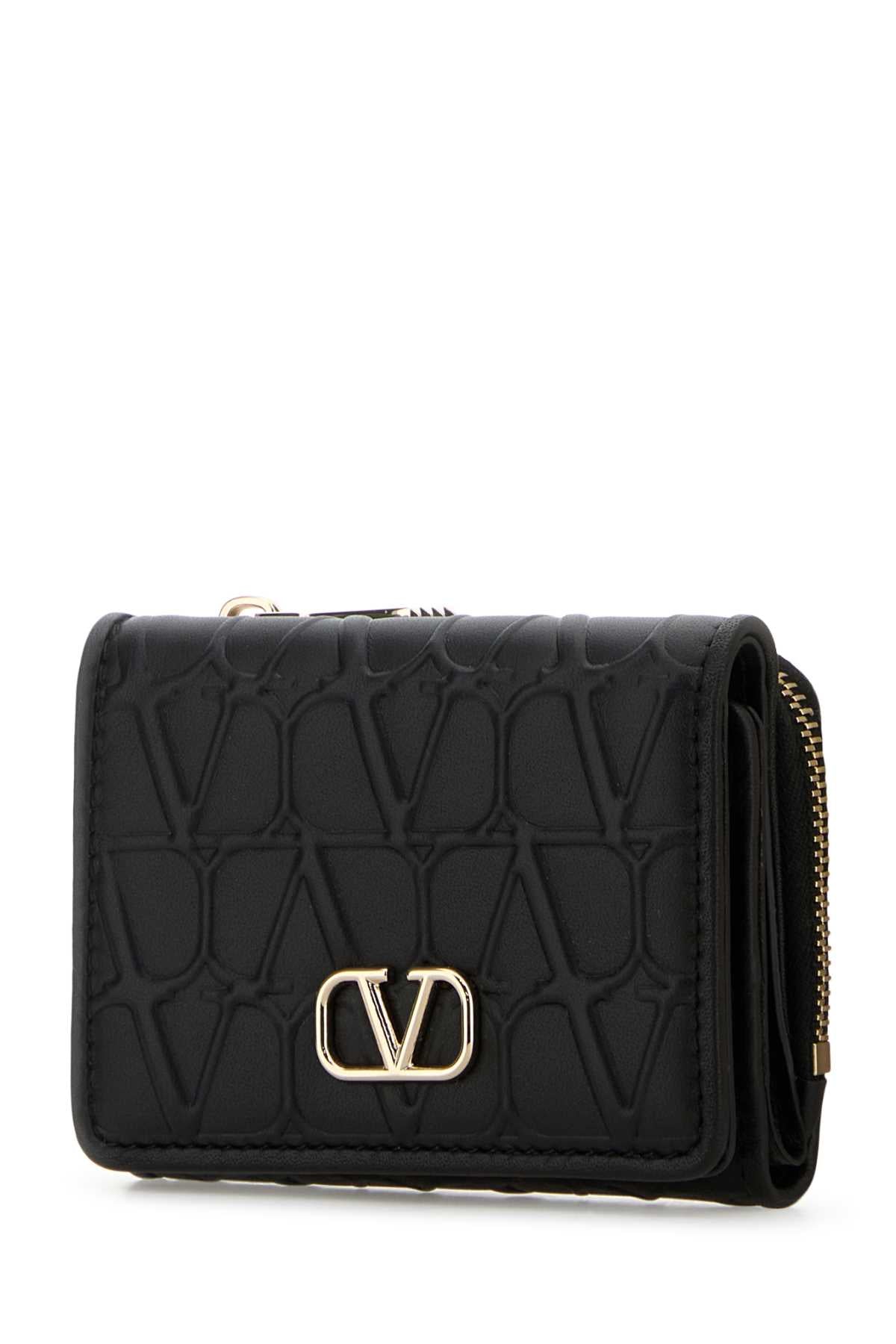 VALENTINO GARAVANI Mini Black Leather Wallet