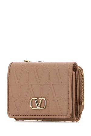 VALENTINO GARAVANI Mini Leather Wallet in Powder Pink