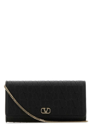 VALENTINO GARAVANI Mini Crossbody Handbag in Classic Black Leather