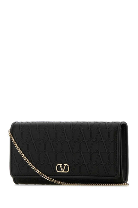 VALENTINO GARAVANI Mini Crossbody Handbag in Classic Black Leather