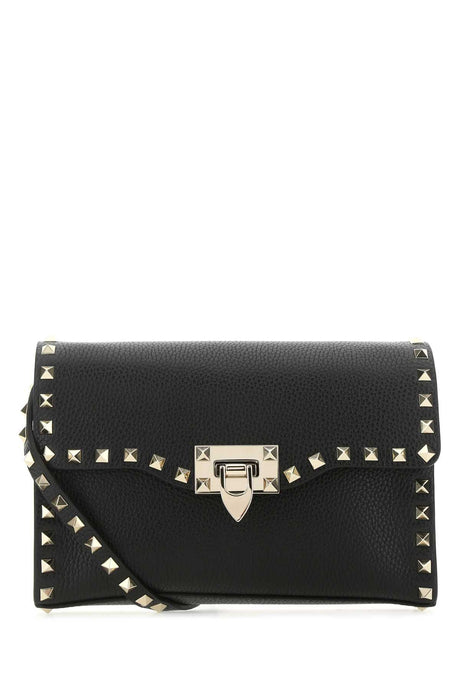 VALENTINO GARAVANI Mini Black Leather Rockstud Crossbody Handbag