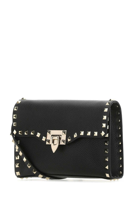 VALENTINO GARAVANI Mini Black Leather Rockstud Crossbody Handbag