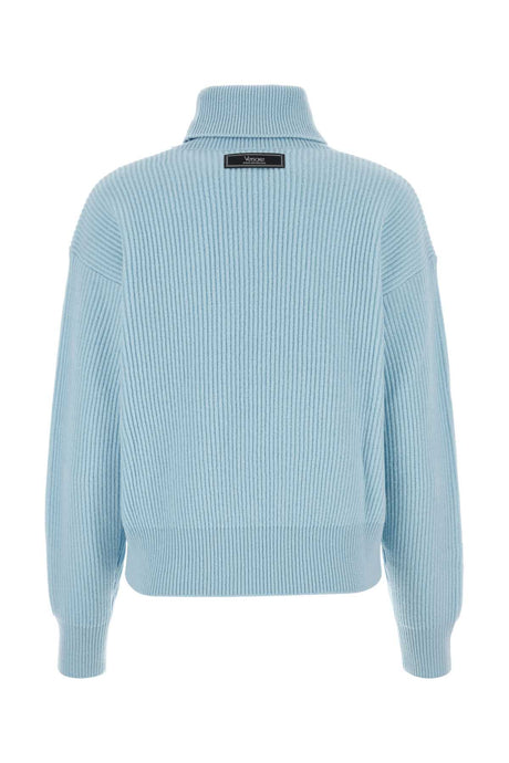 VERSACE Light Blue Wool Sweater for Women