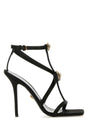 VERSACE Elegant Black Satin High Heel Sandals - 11 cm