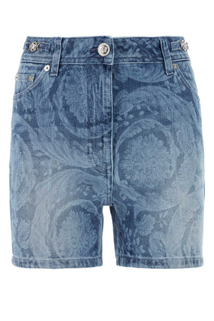 VERSACE Stylish Printed Denim Shorts for Women