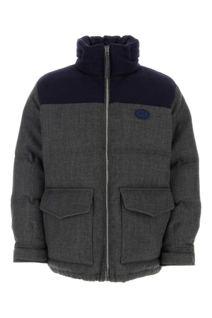 GUCCI Dark Grey Wool Blend Down Jacket for Men - 2024 Collection