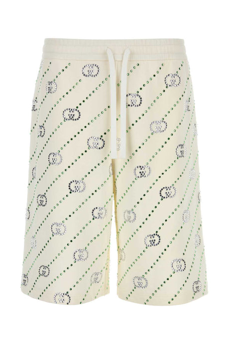 GUCCI Embellished Cotton Bermuda Shorts