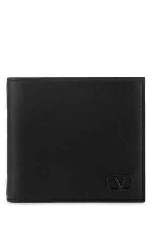 VALENTINO GARAVANI Mini Black Leather Wallet for Men