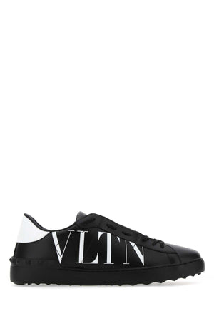 VALENTINO GARAVANI Men's Black Leather Open Sneaker