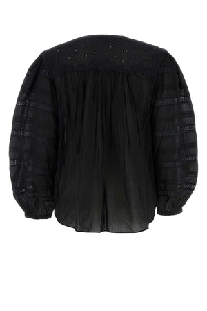 ISABEL MARANT Chic Black Cotton Blend Blouse