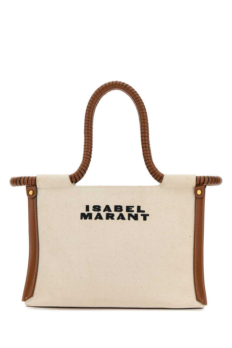 ISABEL MARANT Mini Shopping Handbag in Sand Canvas